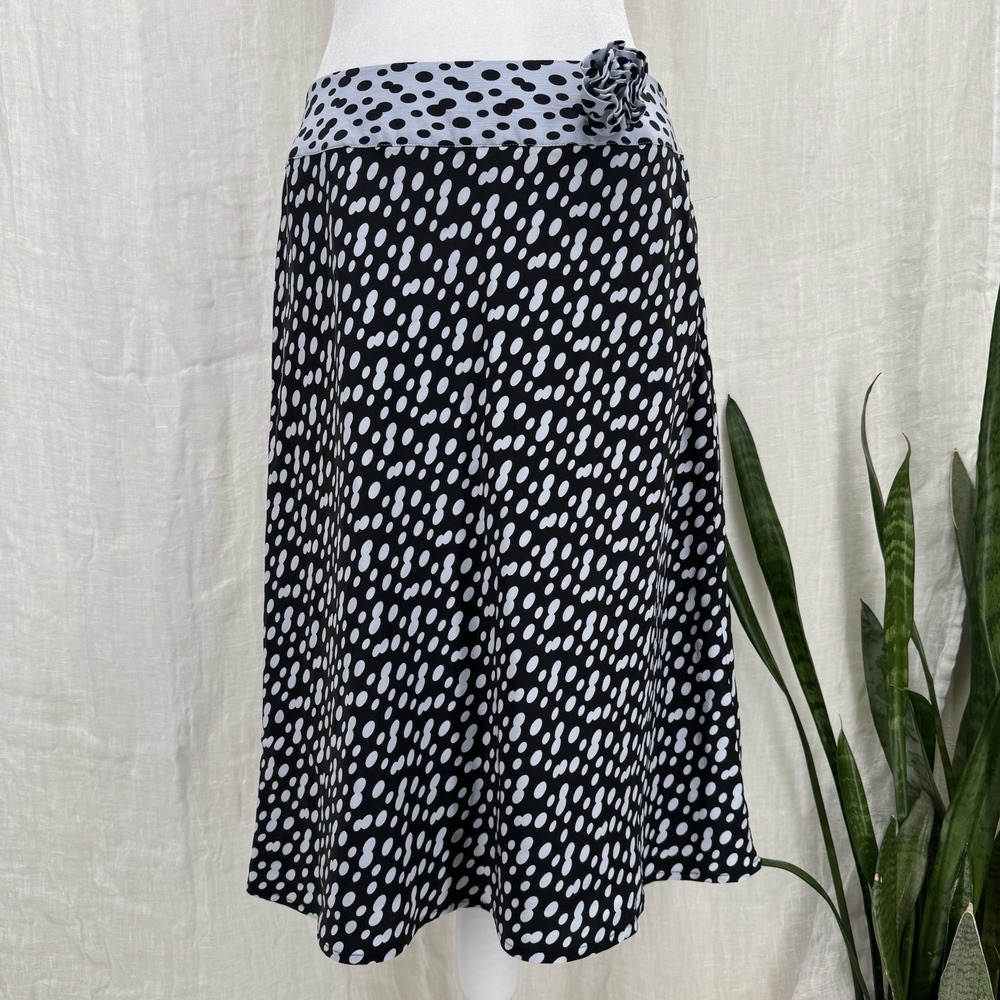 Vintage Polka Dot Slip Skirt Size 10 Silk Parisian Chic French Girl Retro Office